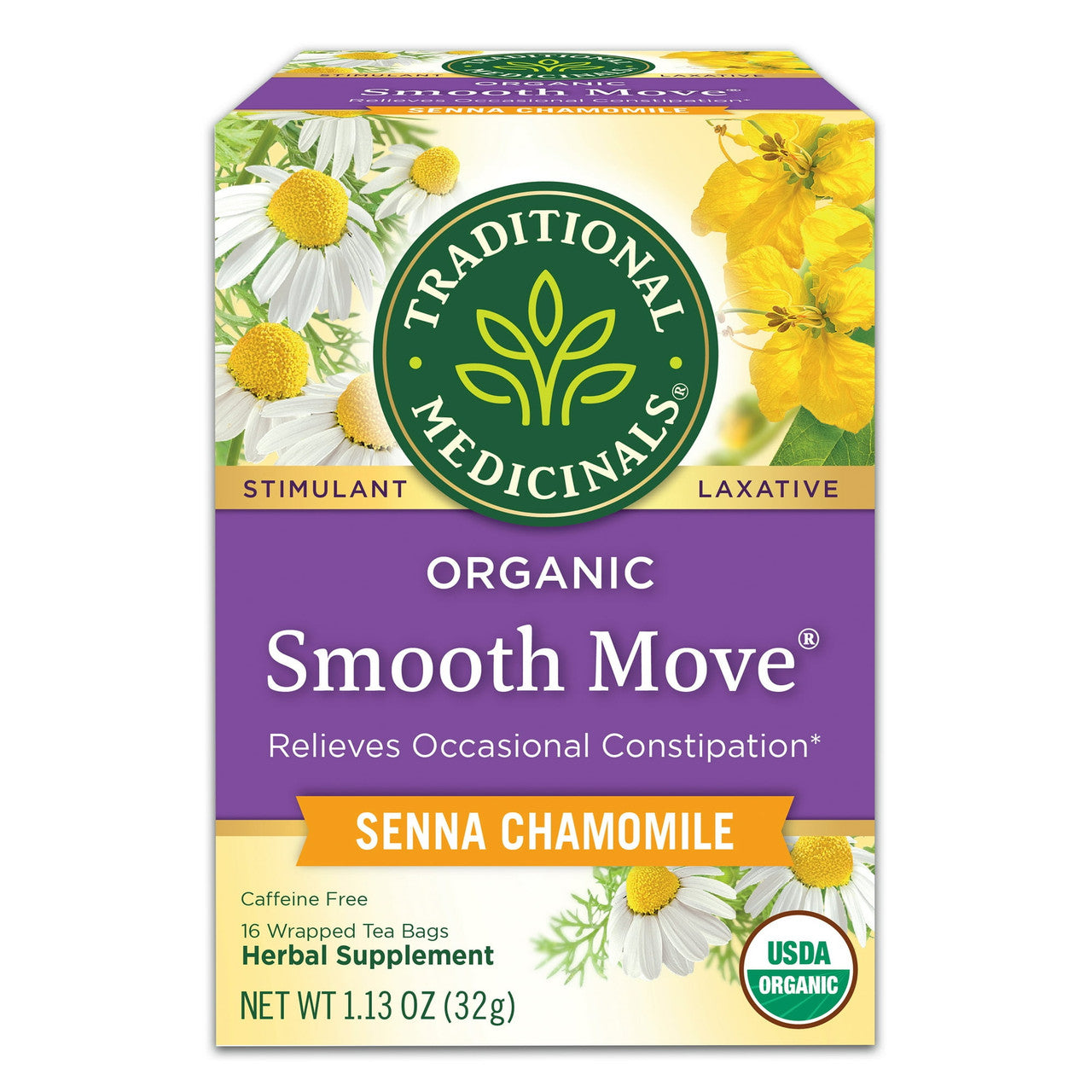 Traditional Medicinals Chamomile Smooth Move Senna Herbal Tea Bags - 16 Ea
